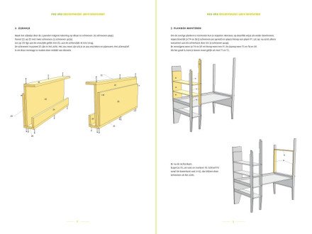 Meubelwerktekening hoogslaper met bureau wolf