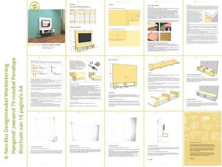 Preview bouwtekening zwevend hangend tv meubel penelope zelf maken