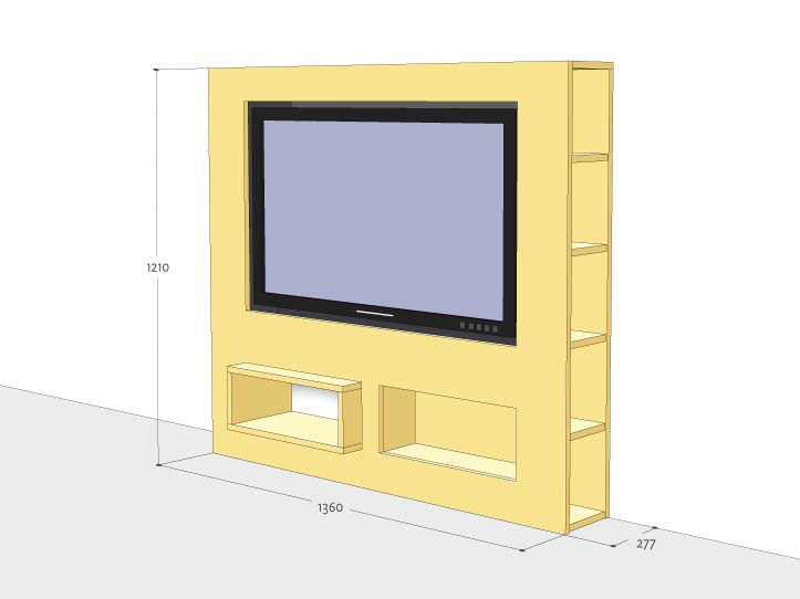 staand tv meubel wandmeubel antonio zelf maken met werktekening en maattekening