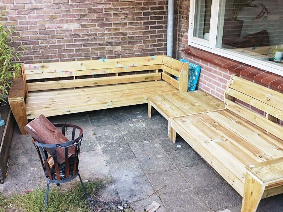 Lounge hoekbank zelf maken door Daan