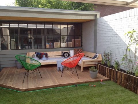 Tuinbank Tuinset zelf gemaakt door Jens