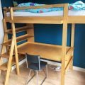 Zelfbouw hoogslaper Wolf met bureau