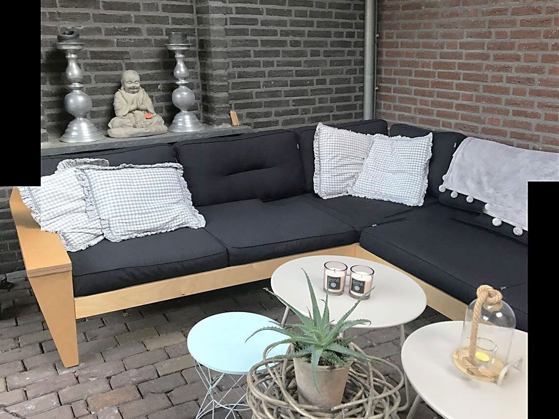 Zelfbouw loungeset YelmoXL in Fins berken door Anke