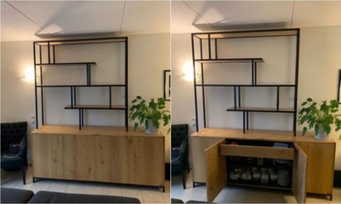 Zelfbouw dressoir Dario, gemaakt en aangepast door Harold